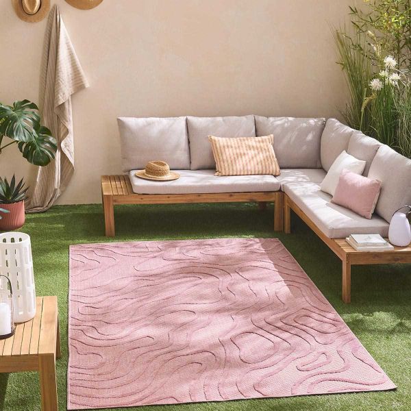 Tapis intérieur extérieur en polypropylène Fira 988 rose - 