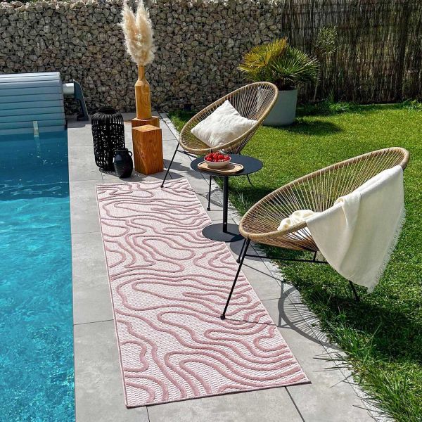 Tapis intérieur extérieur en polypropylène Fira 988 rose - 6