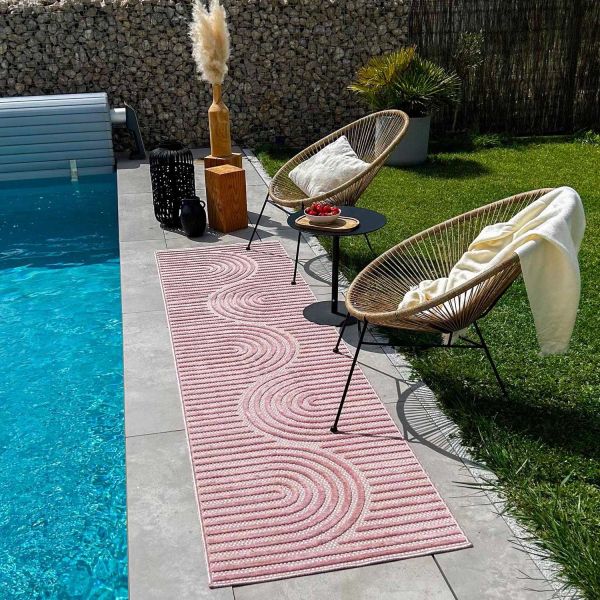 Tapis intérieur extérieur en polypropylène Fira 986 rose - 6