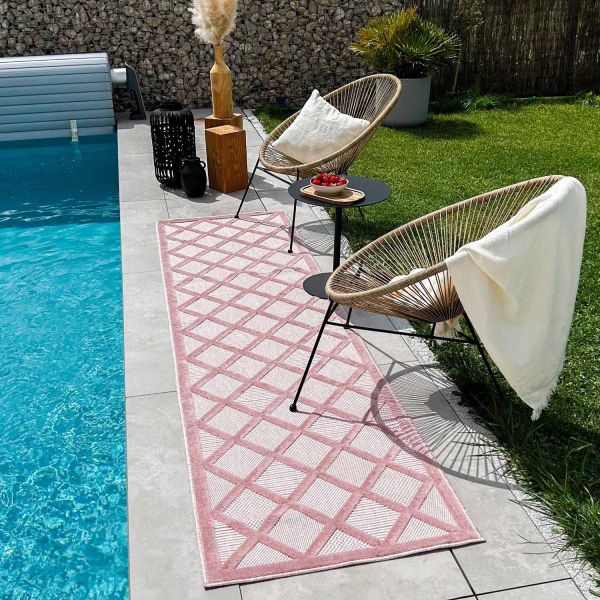 Tapis intérieur extérieur en polypropylène Fira 991 rose - 5