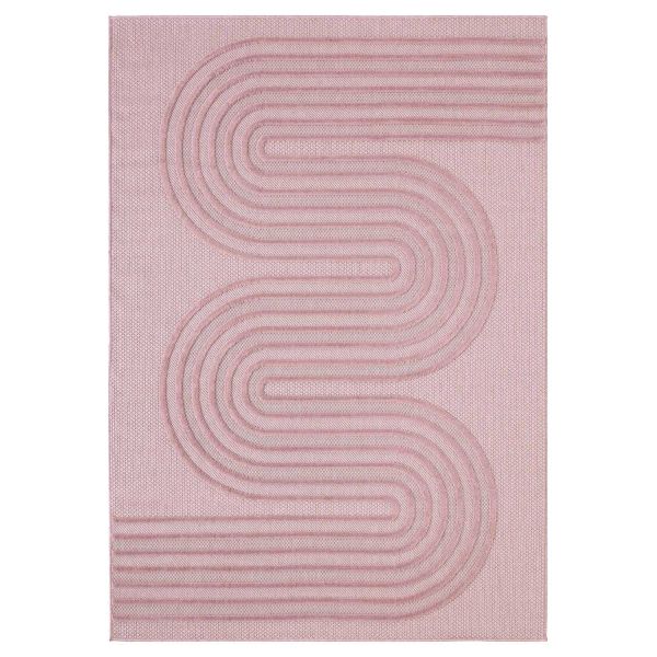 Tapis intérieur extérieur en polypropylène Fira 987 rose