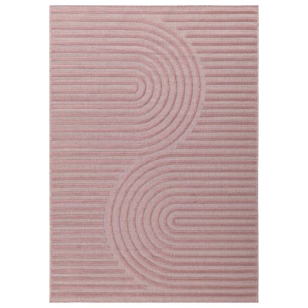 Tapis intérieur extérieur en polypropylène Fira 986 rose