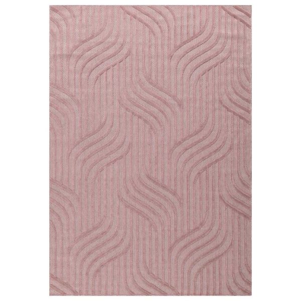 Tapis intérieur extérieur en polypropylène Fira 989 rose