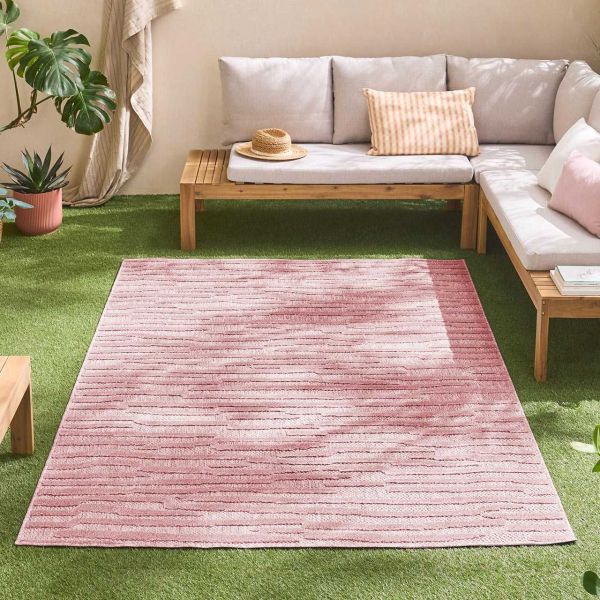 Tapis intérieur extérieur en polypropylène Fira 990 rose - 