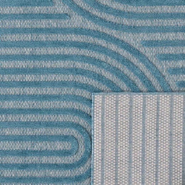 Tapis intérieur extérieur en polypropylène Fira 986 turquoise - NAZ-1011