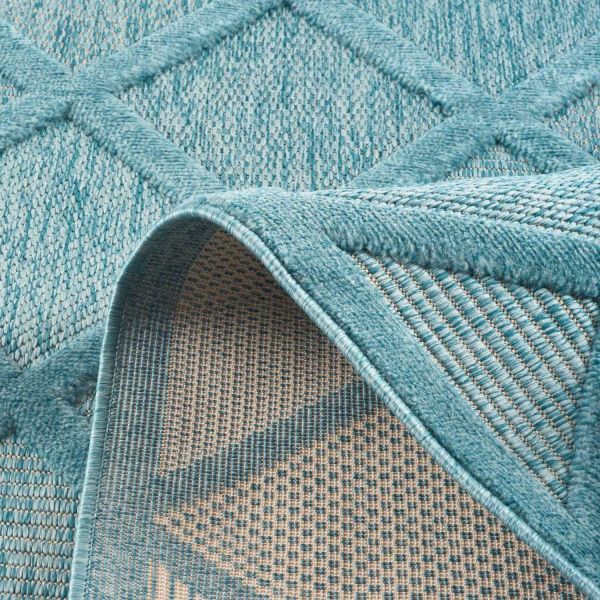 Tapis intérieur extérieur en polypropylène Fira 991 turquoise - NAZ-1184