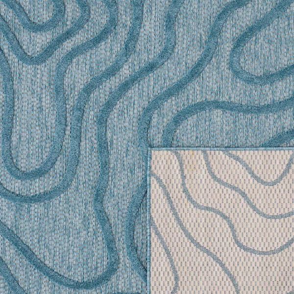 Tapis intérieur extérieur en polypropylène Fira 988 turquoise - NAZ-1081