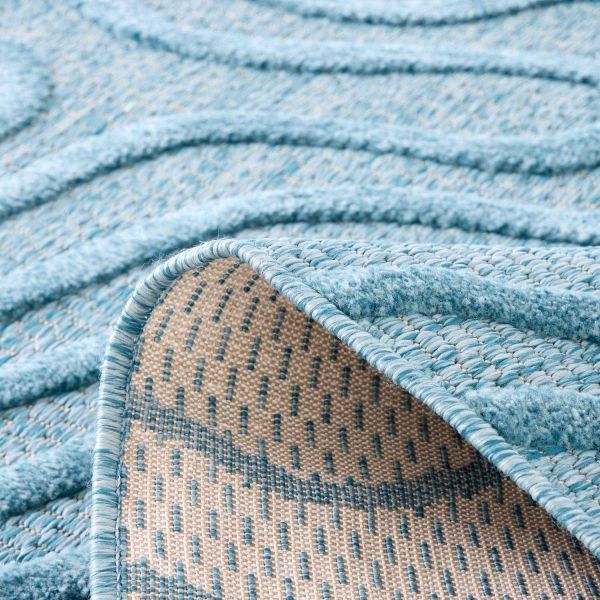Tapis intérieur extérieur en polypropylène Fira 988 turquoise - 139