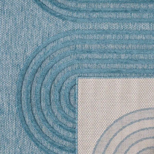 Tapis intérieur extérieur en polypropylène Fira 987 turquoise - NAZ-1045