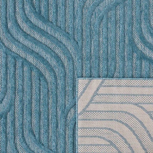 Tapis intérieur extérieur en polypropylène Fira 989 turquoise - NAZ-1115