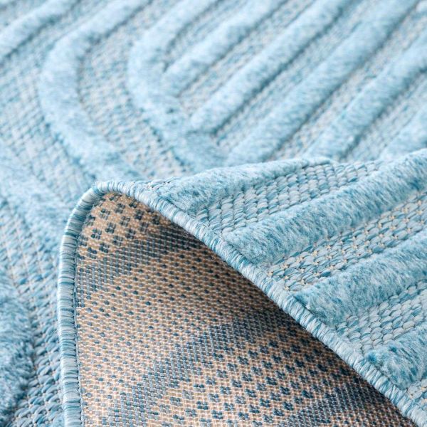 Tapis intérieur extérieur en polypropylène Fira 989 turquoise - 92,90
