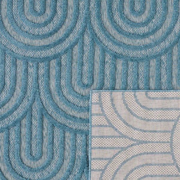 Tapis intérieur extérieur en polypropylène Fira 985 turquoise - NAZ-0975