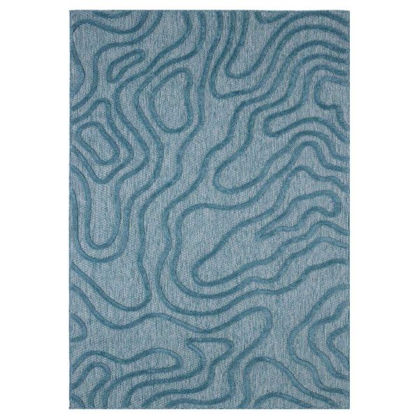 Tapis intérieur extérieur en polypropylène Fira 988 turquoise