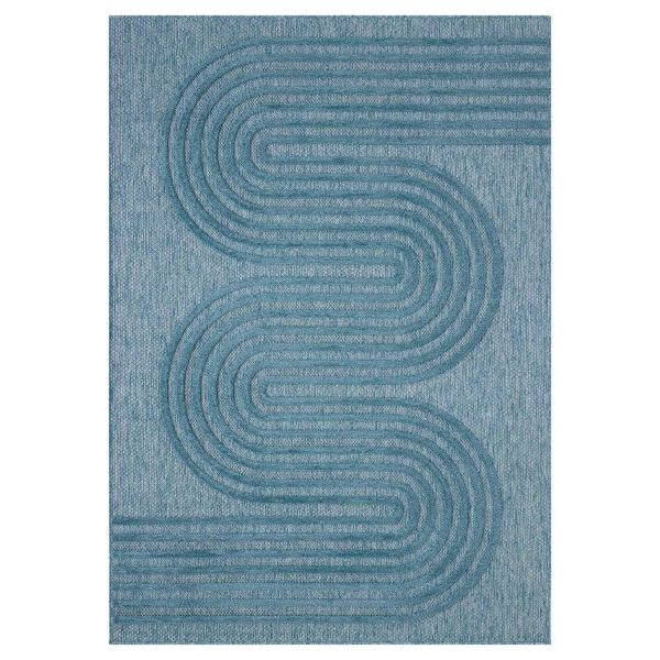 Tapis intérieur extérieur en polypropylène Fira 987 turquoise