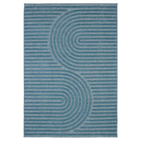 Tapis intérieur extérieur en polypropylène Fira 986 turquoise