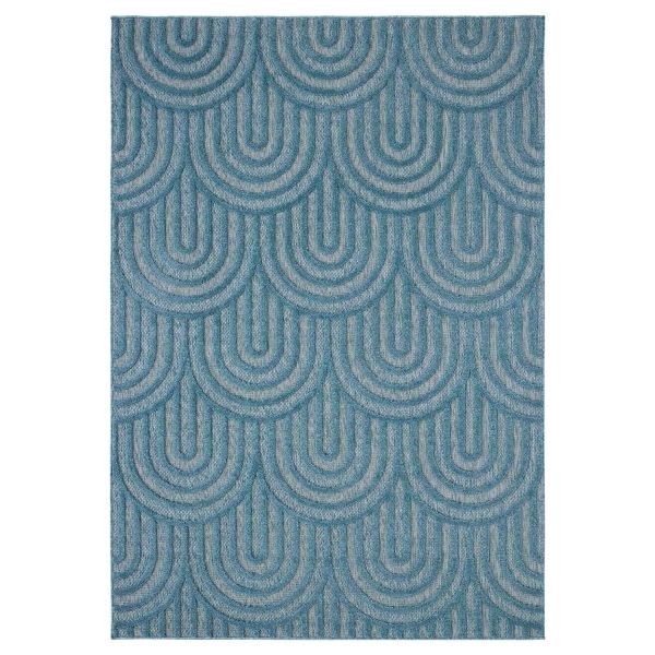 Tapis intérieur extérieur en polypropylène Fira 985 turquoise