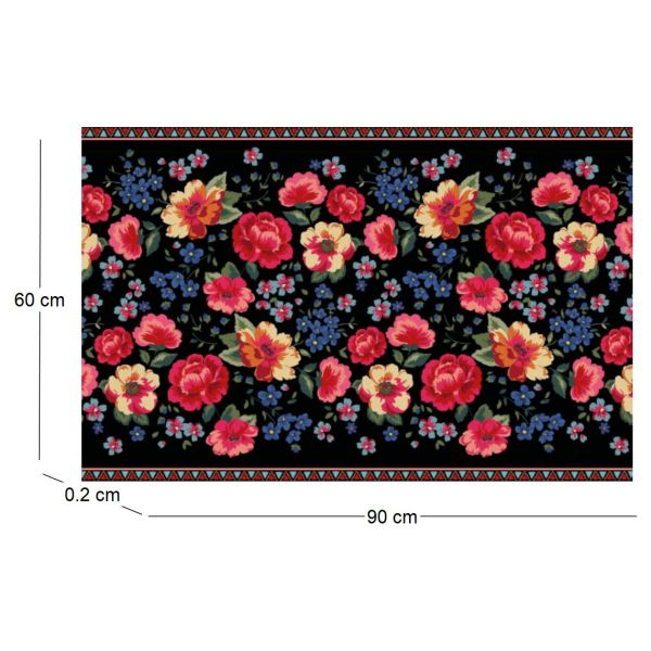 Tapis intérieur extérieur en vinyle Fleurs vintage - CON-0283