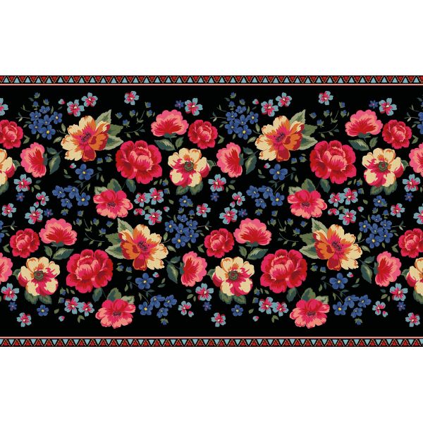 Tapis intérieur extérieur en vinyle Fleurs vintage