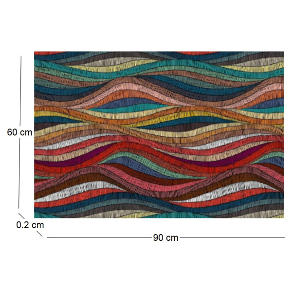Tapis intérieur extérieur en vinyle Vagues multicolores - CON-0281