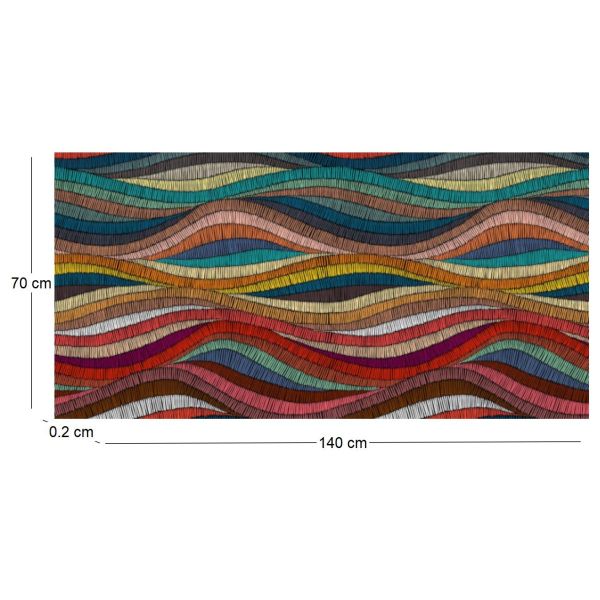 Tapis intérieur extérieur en vinyle Vagues multicolores - CON-0282
