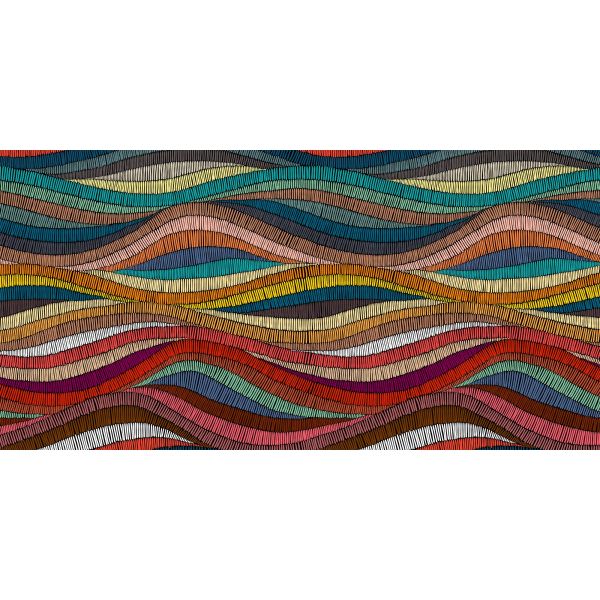 Tapis intérieur extérieur en vinyle Vagues multicolores