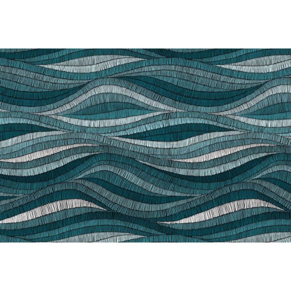 Tapis intérieur extérieur en vinyle Vagues turquoises