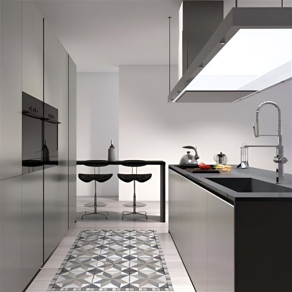 Tapis interieur extérieur en vinyle carreaux de ciment - MATTEO