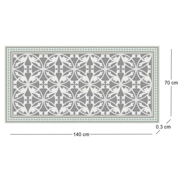 Tapis intérieur extérieur en vinyle carreaux de ciment feuilles - 39,53