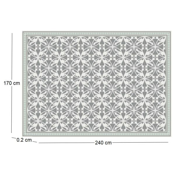 Tapis intérieur extérieur en vinyle carreaux de ciment feuilles - 165,17