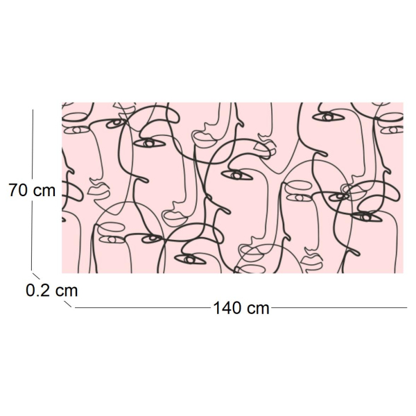 Tapis intérieur extérieur en vinyle rose motifs abstraits - CON-0290