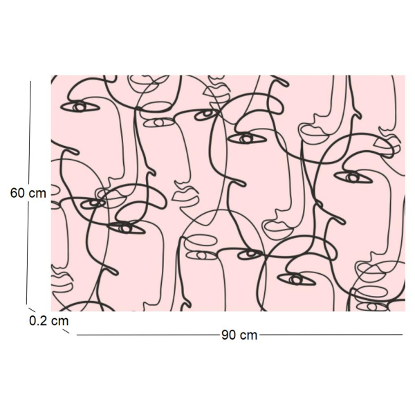 Tapis intérieur extérieur en vinyle rose motifs abstraits - CON-0289