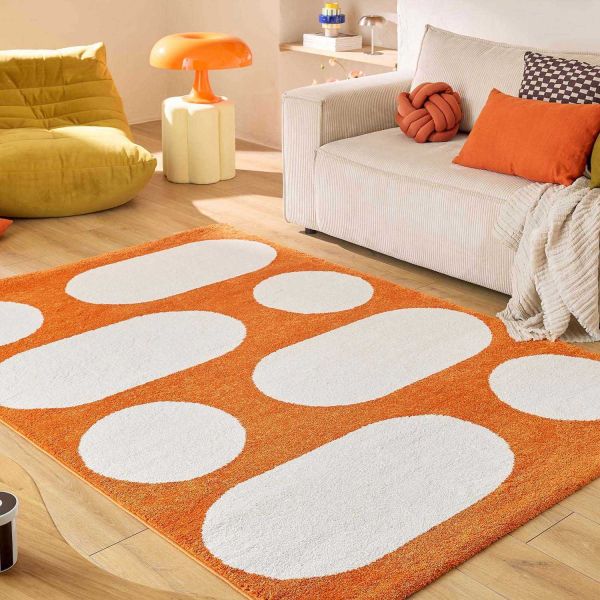 Tapis intérieur à poils longs Swing 381 orange - NAZ-0776