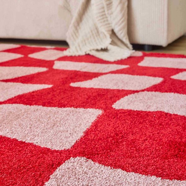 Tapis intérieur à poils longs Swing 383 rouge - 72,90