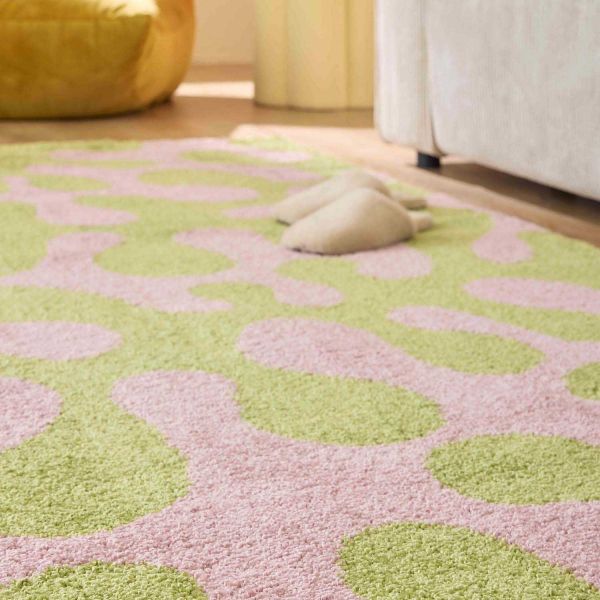 Tapis intérieur à poils longs Swing 384 vert - 129