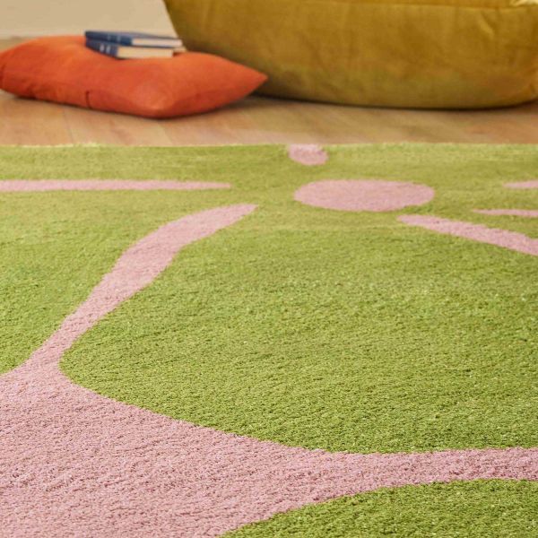 Tapis intérieur à poils longs Swing 385 vert - 179