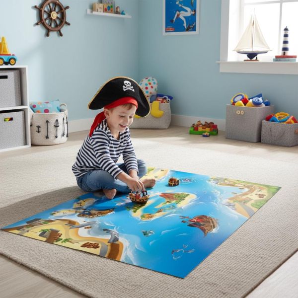 Tapis de jeu intérieur Pirate 150x100cm - ACHOKA
