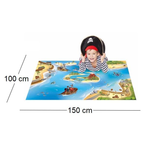 Tapis de jeu intérieur Pirate 150x100cm - HOU-0122