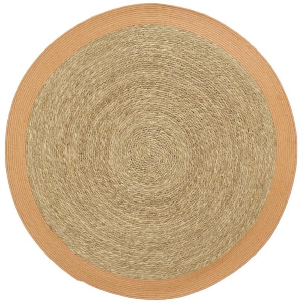 Tapis en jonc naturel bordure coloré