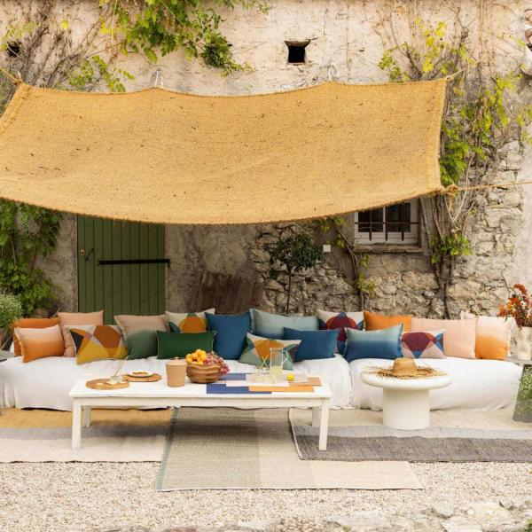 Tapis en jonc de mer Karan Carbone - VIVARAISE