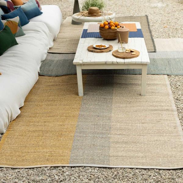 Tapis en jonc de mer et coton mirabelle Karan - VIVARAISE
