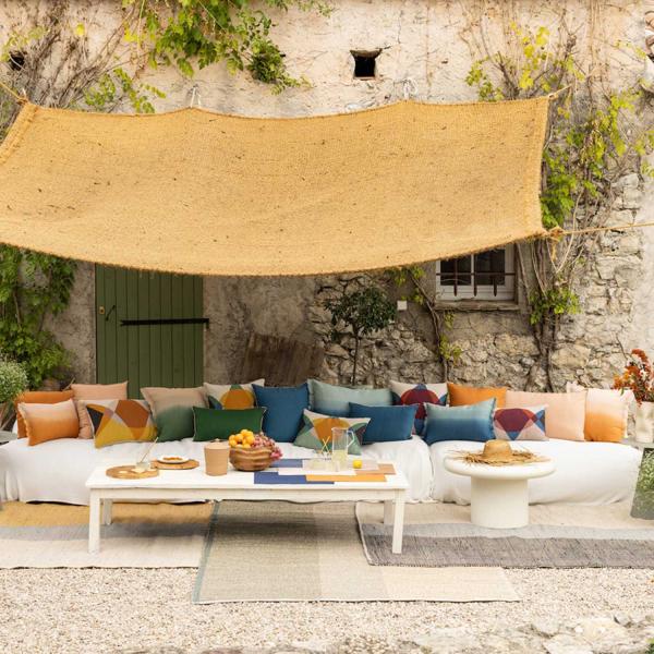 Tapis en jonc de mer et coton mirabelle Karan - 6