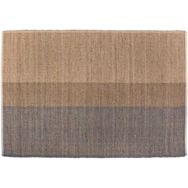 Tapis en jonc de mer et coton myosotis Karan