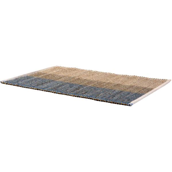 Tapis en jonc de mer et coton myosotis Karan - SDE-0894