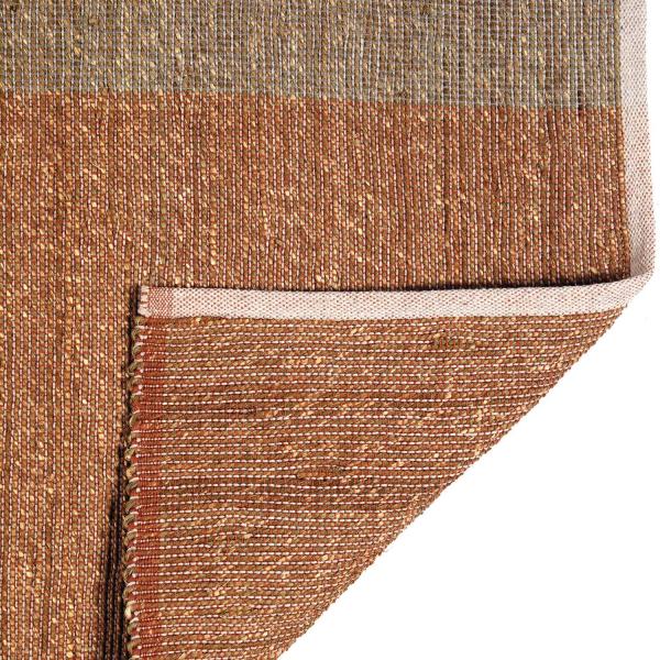 Tapis en jonc de mer et coton  terracotta Karan - 5