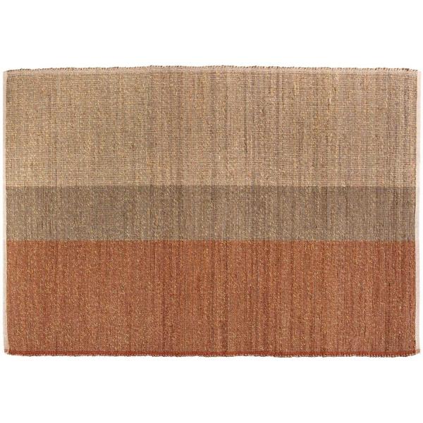 Tapis en jonc de mer et coton  terracotta Karan