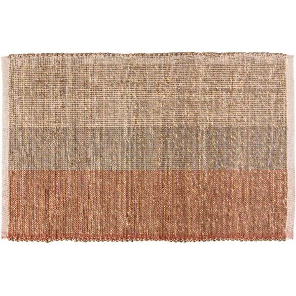Tapis en jonc de mer et coton  terracotta Karan