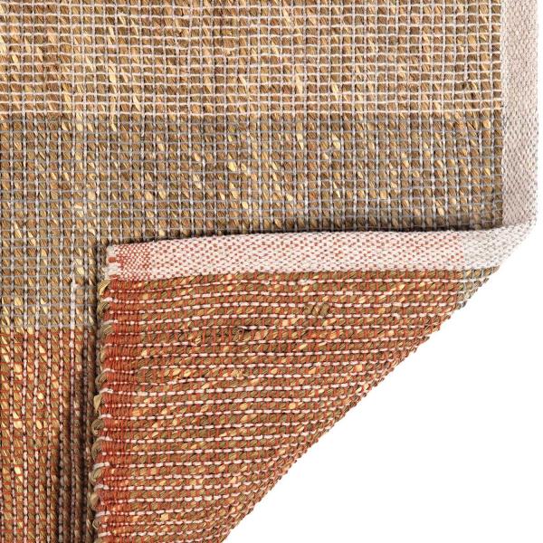 Tapis en jonc de mer et coton  terracotta Karan - 5
