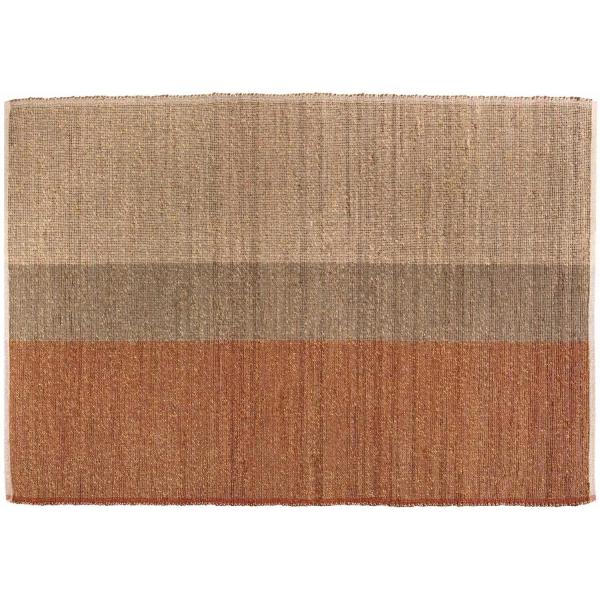 Tapis en jonc de mer et coton  terracotta Karan
