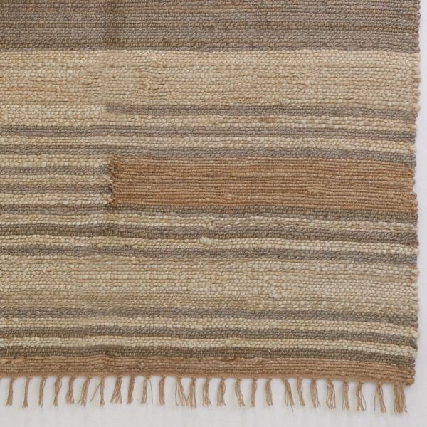 Tapis en jute naturel et coton naturel et teinté Ethnique - AUBRY GASPARD