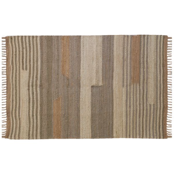 Tapis en jute naturel et coton naturel et teinté Ethnique